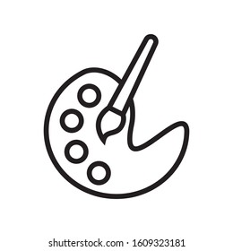 Pallet paint Thin Line Icon Design, School and Education.