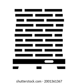 pallet peat glyph icon vector. pallet peat sign. isolated contour symbol black illustration
