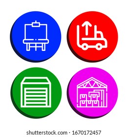 pallet simple icons set. Contains such icons as Easel, Unloading, Warehouse, can be used for web, mobile and logo