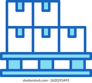 Ícone de pilha de palete - Ilustração de vetor azul