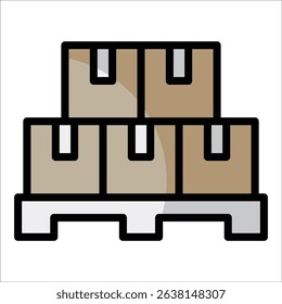 Pallet Stack Icon Element For Design
