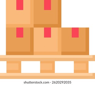 Ícone de pilha de palete Ilustração de vetor plana