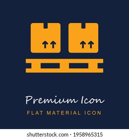 Pallet With Tow Packages premium material ui ux isolated vector icon in navy blue and orange colors