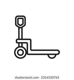 Pallet Trolley Outline Icon Vector Illustration