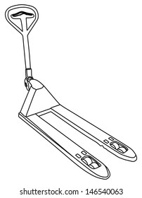Pallet truck (for 2000 kg) isolated on white background. (with clipping paths) vector