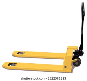 Pallet truck tool for loading and unloading operations isolated on white. Vector illustration