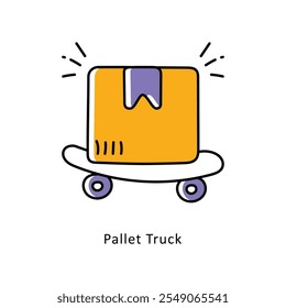 Pallet Truck Vector Filled Outline icons style illustration. EPS 10 File