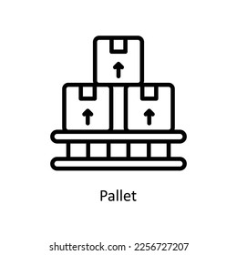 Pallet Vector Outline Icon für Ihre digitalen oder gedruckten Projekte. Stockillustration