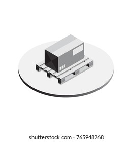 pallet whith box isometric