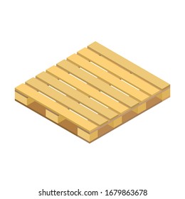 Pallet wooden vector icon. Isometric vector icon isolated on white background pallet wooden.