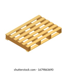 Pallet wooden vector icon. Isometric vector icon isolated on white background pallet wooden.