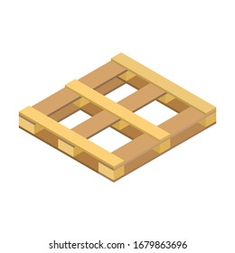 Pallet wooden vector icon. Isometric vector icon isolated on white background pallet wooden.