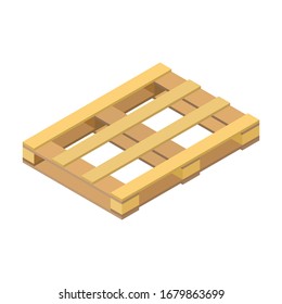Pallet wooden vector icon. Isometric vector icon isolated on white background pallet wooden.