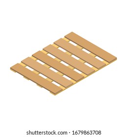 Pallet wooden vector icon. Isometric vector icon isolated on white background pallet wooden.