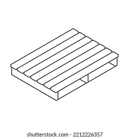 Pallet wooden vector icon. Isometric outline vector icon isolated on white background pallet wooden.