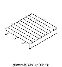 Pallet wooden vector icon. Isometric outline vector icon isolated on white background pallet wooden.