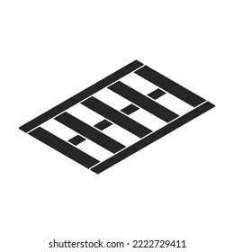 Pallet wooden vector icon. Isometric black vector icon isolated on white background pallet wooden.