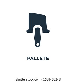 Pallete icon. Black filled vector illustration. Pallete symbol on white background. Can be used in web and mobile.