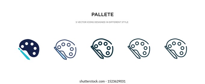 pallete icon in different style vector illustration. two colored and black pallete vector icons designed in filled, outline, line and stroke style can be used for web, mobile, ui