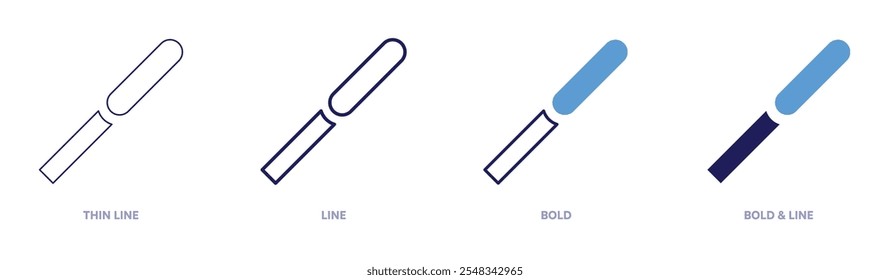 Pallete knife icon in 4 different styles. Thin Line, Line, Bold, and Bold Line. Duotone style. Editable stroke.