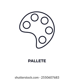 Icono de contorno de paleta. Vector lineal desde el concepto de construcción. Icono de paleta de línea delgada aislado sobre fondo blanco