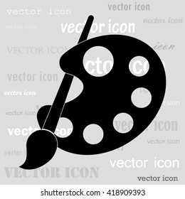 pallete and paintbrush black vector icon pallete and paintbrush black vector icon