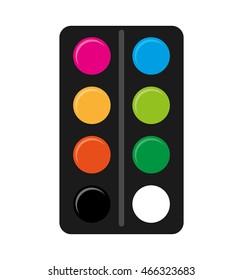 pallette colors school supply icon vector illustration design