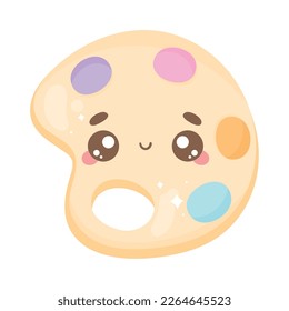 pallette paint kawaii comic character