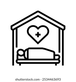 palliative care cancer treatment line icon vector. palliative care cancer treatment sign. isolated contour symbol black illustration