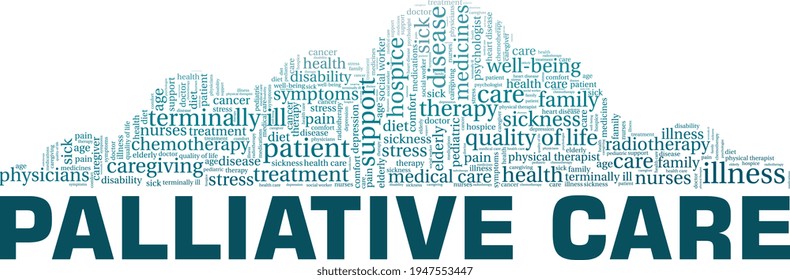 Palliative care vector illustration word cloud isolated on a white background.