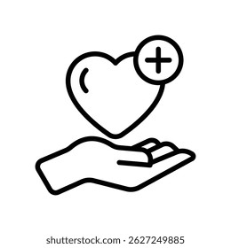 Palliative Care Vector outline icon. Eps10 file 