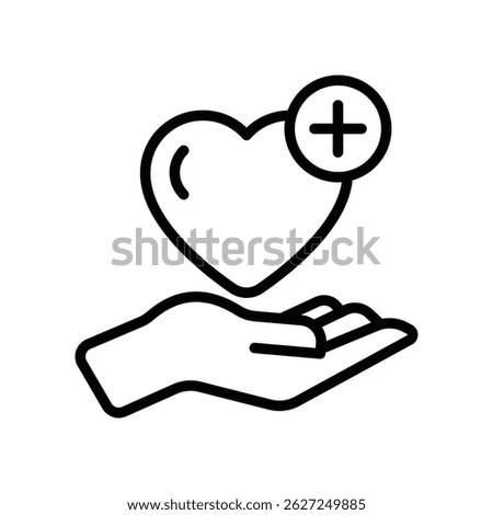 Palliative Care Vector outline icon. Eps10 file 