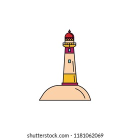 Palliser lighthouse icon. Cartoon Palliser lighthouse vector icon for web design isolated on white background