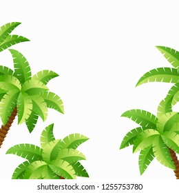 Palm background. Summer frame