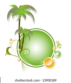palm and banner