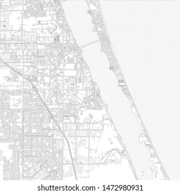 Palm Bay, Florida, USA, bright outlined vector map with bigger and minor roads and steets created for infographic backgrounds.