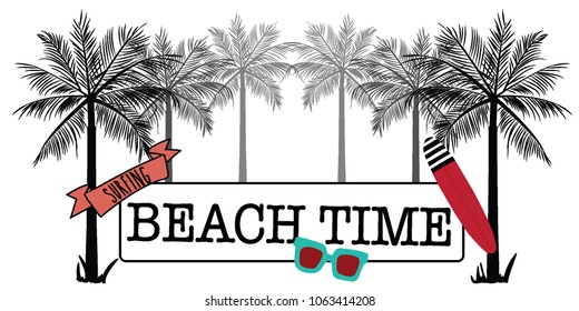 palm beach art vector 
