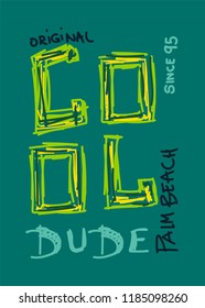palm beach cool dude,t-shirt design