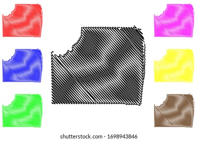 Palm Beach County, Florida (U.S. county, United States of America, USA, U.S., US) map vector illustration, scribble sketch Palm Beach map