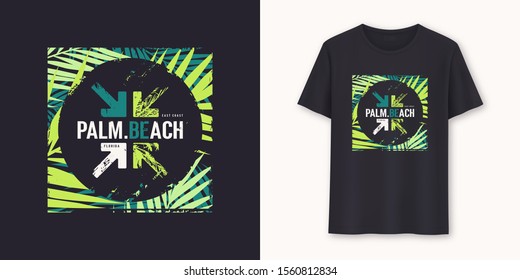 Palm Beach Florida stylish graphic t-shirt vector design, typography.