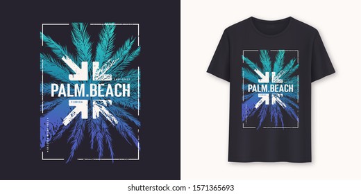 Palm Beach Florida stylish graphic t-shirt vector design, typography.