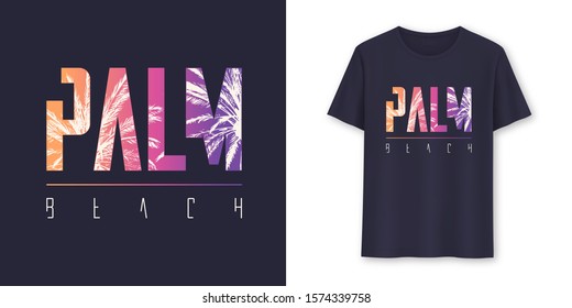 Palm Beach Florida stylish graphic t-shirt vector design, poster, typography.