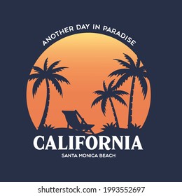 Palm Beach Florida stylish graphic t-shirt vector design, typography. Design for poster, print on the theme of summer. Vector illustration.