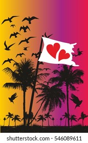 Palm beach graphic design vector art