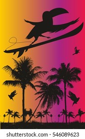 Palm beach graphic design vector art