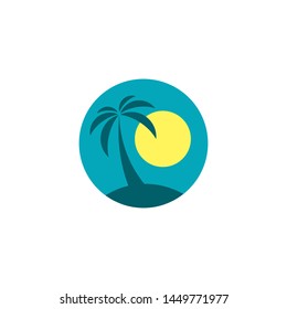 Palm beach icon on a white background