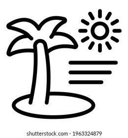 Palm beach icon. Outline Palm beach vector icon for web design isolated on white background