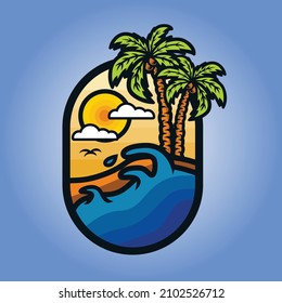 palm beach island vector design