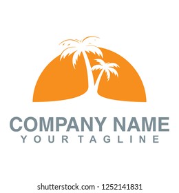 palm beach logo business vector template. palm beach logo vector illustration isolated on a white background
