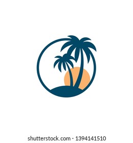 Palm Beach Logo Design Template.